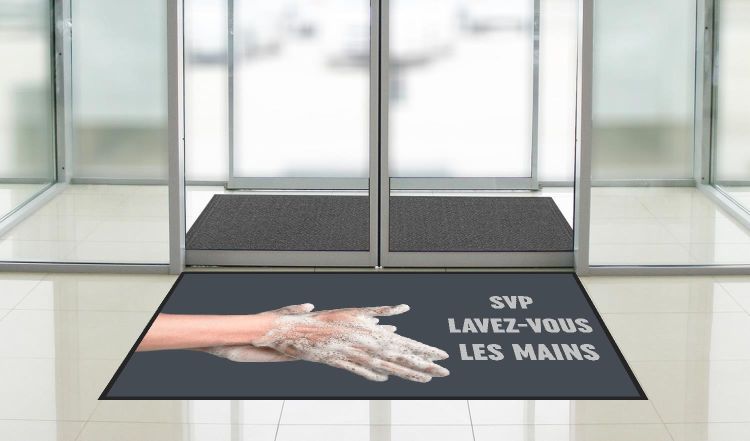 Tapis personnalisé "Lavez-vous"